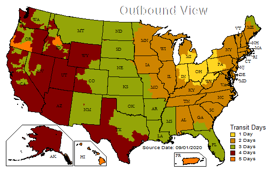 UPS Outbound Map